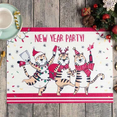 Новогодняя салфетка на стол Party ПВХ, 40х29 см