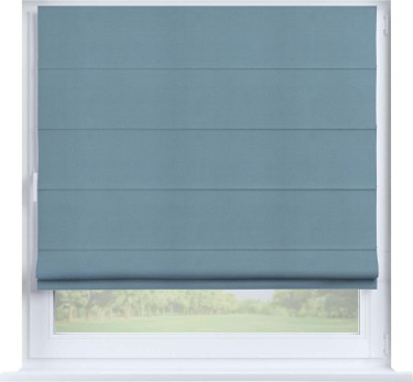 Римская штора «Кортин» на створку, ткань блэкаут однотонный, серо-голубой