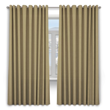 Шторы на люверсах ткань лён димаут, песочный