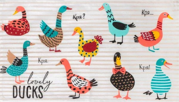Полотенце пасхальное Доляна Lovely Ducks 35х60 см, 100% хл, 160г/м2
