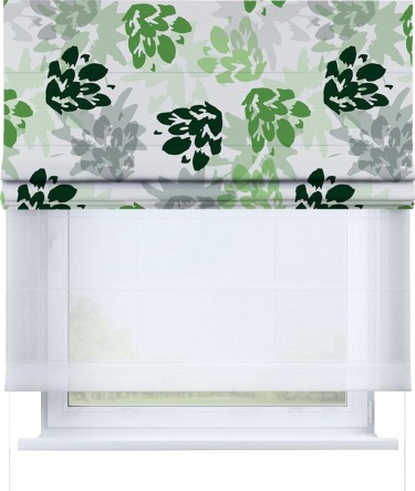 Римская штора «Кортин» день-ночь «Зелёный луг»