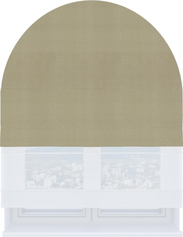 Римская штора «Кортин» день-ночь для арочного проёма, ткань pipa блэкаут светло-бежевый