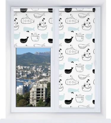 Рулонная штора Мини с принтом Морская прогулка