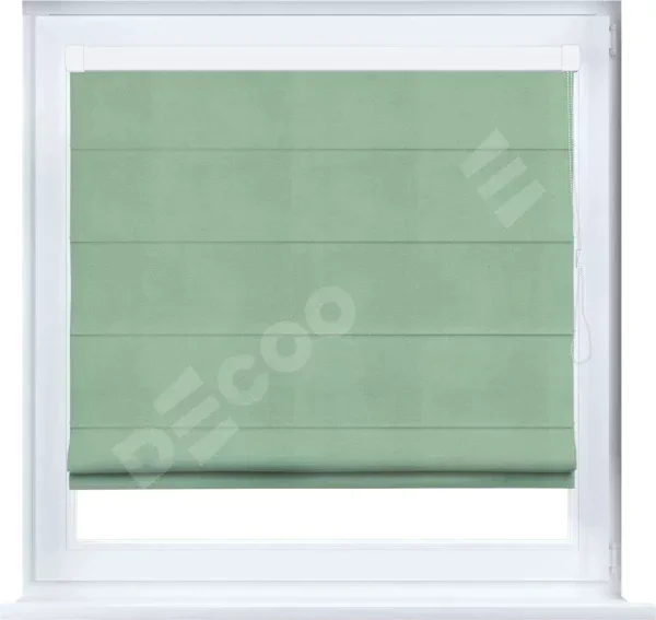 Римская штора «Кортин» кассетная, ткань бархат оливковый