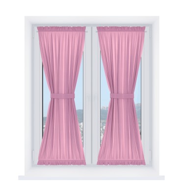 Штора песочные часы «Кортин» лён димаут розовый