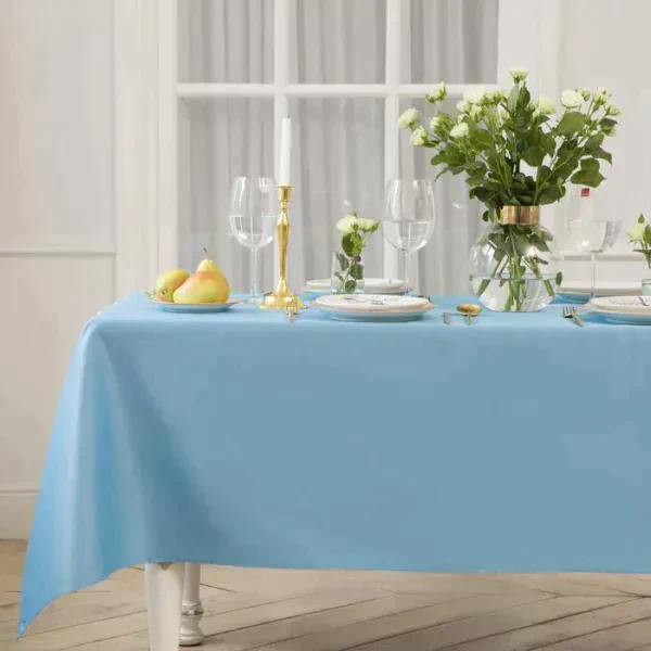 Скатерть Этель Cozy 150*300 +/-3см, цв.серо-синий, пл. 192 г/м2, хл с ВГМО