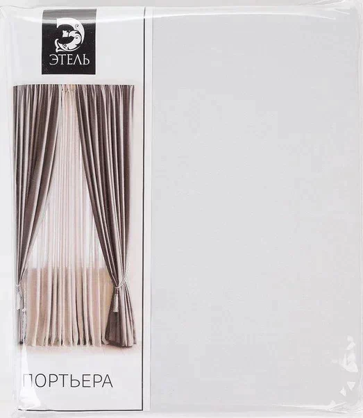 Штора портьерная «Этель» 130×300 см, двусторонний блэкаут, цвет Белый, пл. 240 г/м², 100% п/э