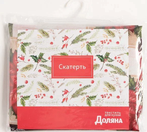 Скатерть Доляна Love 145×260 см, 100% п/э
