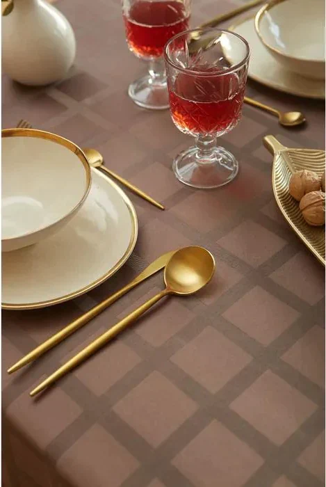 Скатерть "Этель" Geometry 150*220 +/-3см, цв.кофейный, пл. 192 г/м2, хл с ВГМО