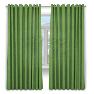 Шторы на люверсах вельвет салатовый