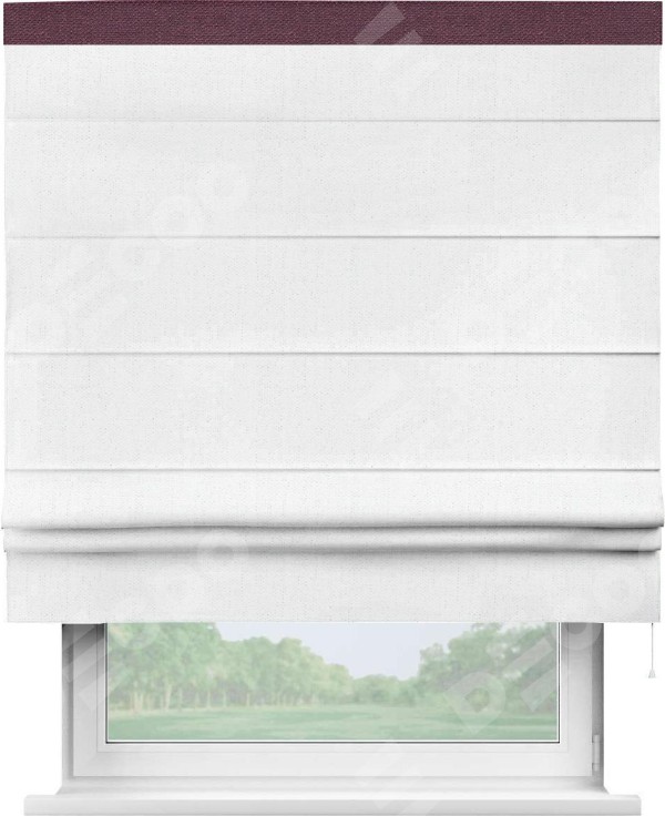 Римская штора «Кортин» с кантом Кинг, для проема, лён белоснежный