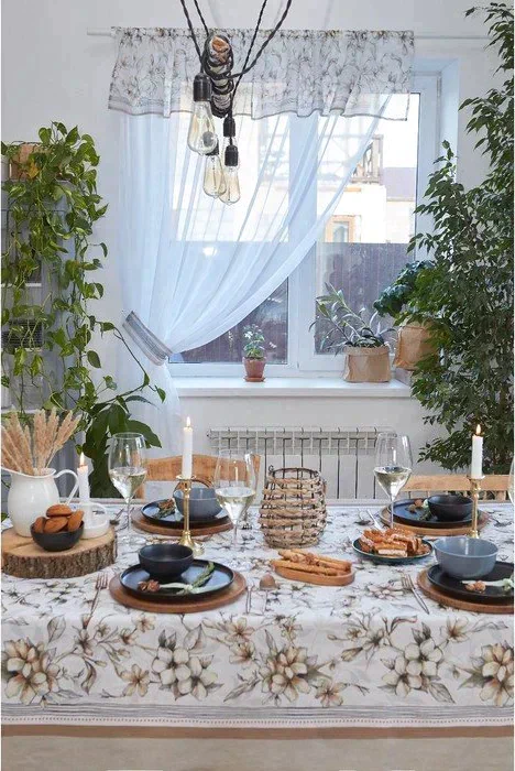 Скатерть "Этель" Floral mood 220х147 см, 100 % хлопок, репс 210 гр/м2