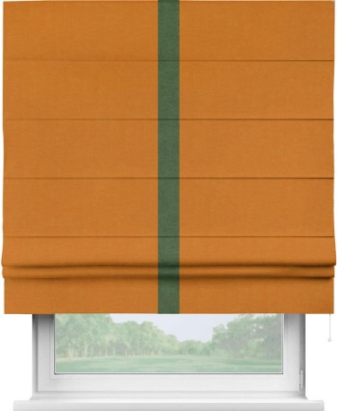 Римская штора «Кортин» для проема, канвас оранжевый, с кантом Хайвэй