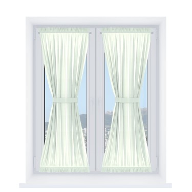 Штора песочные часы «Кортин», ткань вельвет кремовый