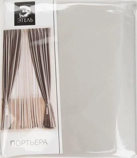 Штора портьерная «Этель» 270×300 см, двусторонний блэкаут, цвет Серебряный, пл. 240 г/м², 100% п/э