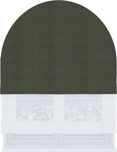 Римская штора «Кортин» день-ночь для арочного проёма, ткань лён димаут графит