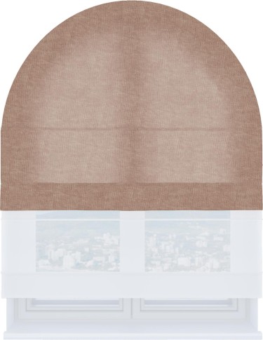 Римская штора «Кортин», канвас розовая пудра, день-ночь для арочного проёма