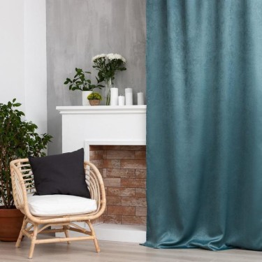 Штора портьерная Этель "Классика" цв.бирюзовый, 270*300 см, 100% п/э