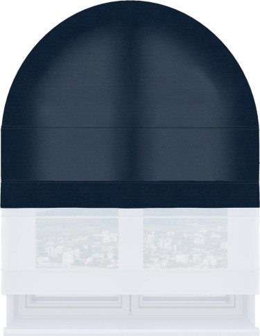 Римская штора «Кортин» день-ночь для арочного проёма, ткань вельвет тёмно-синий