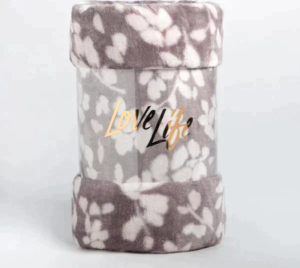 Плед LoveLife "Листики" 200*220 см,100% п/э, велсофт 280 гр/м2
