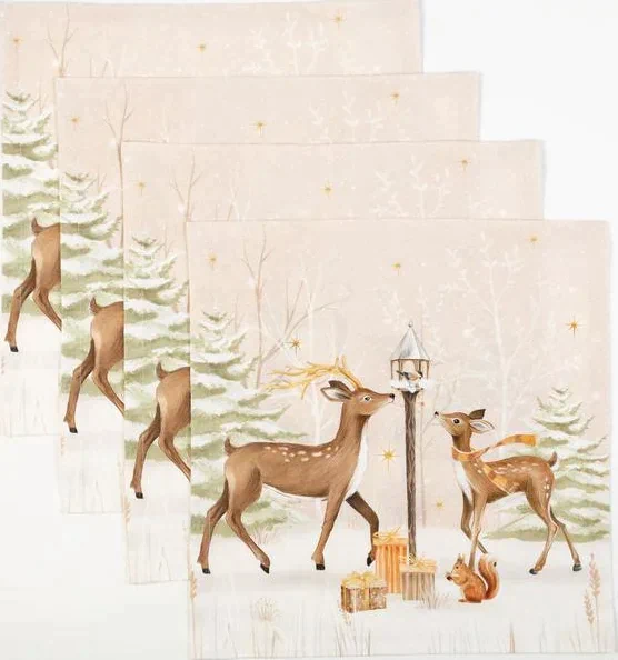 Набор столовый Этель "Christmas forest" скатерть 150*110 +/-3см с ГМВО, салф.40х40см - 4шт,
