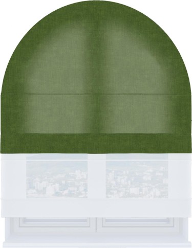 Римская штора «Кортин», канвас трава, день-ночь для арочного проёма