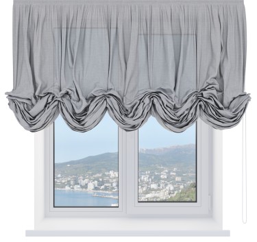 Австрийская штора «Cortin», лён серый