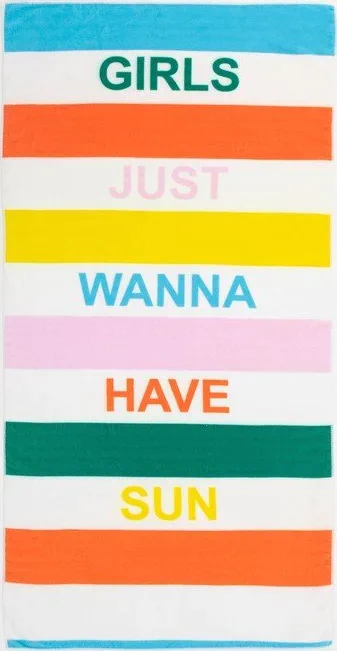 Полотенце пляжное Этель "Girls wanna have sun" 70*140 см,100%п/э,250гр/м2,
