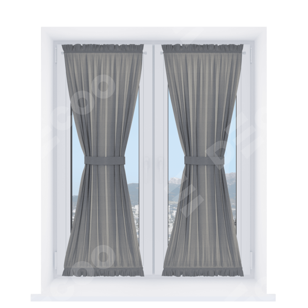 Штора песочные часы «Кортин», ткань лён димаут, серый