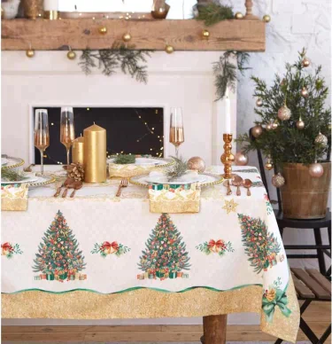 Набор столовый Этель "Golden Christmas" скатерть 150*110 +/-3см с ГМВО, салф.40х40см - 4шт,