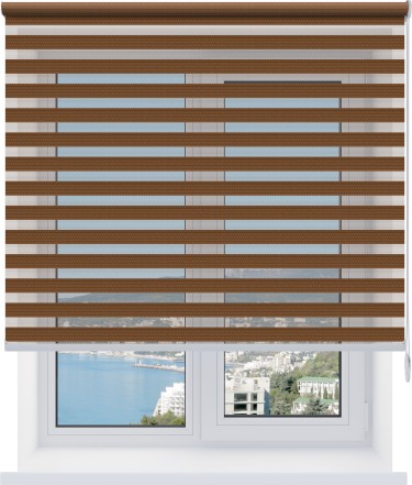 Рулонная штора День-ночь Diamond коричневый