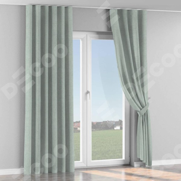 Комплект штор на тесьме «Волна», рогожка димаут серый