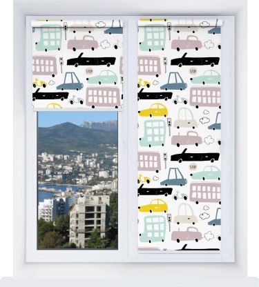 Рулонная штора Мини с принтом Красочный трафик