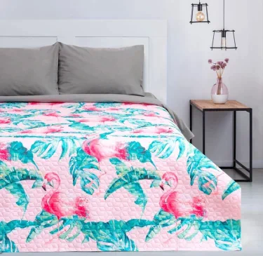 Покрывало "Этель" 2 сп Tropical flamingo, 175*210±2 см, микрофибра
