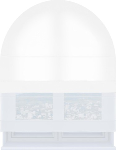 Римская штора «Кортин» день-ночь для арочного проёма, ткань однотонная белоснежная