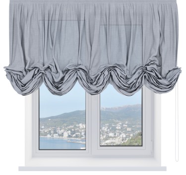 Австрийская штора «Кортин», лён серый