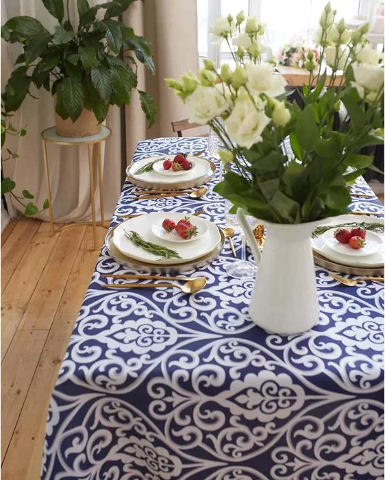 Скатерть Доляна Vintage patterns 150*260 +/- 2 см, 100% п/э