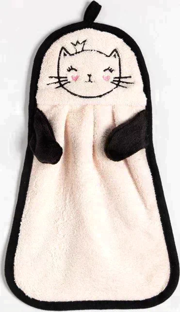 Кухонное полотенце Доляна "Кошечка"  23х36 см, микрофибра, 100% п/э
