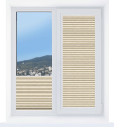 Штора плиссе ткань Сафари кремовый