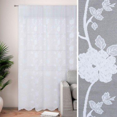 Тюль "Этель" Чувственный цветок, 250х250 см с фестоном, 69 г/м²,100% п/э