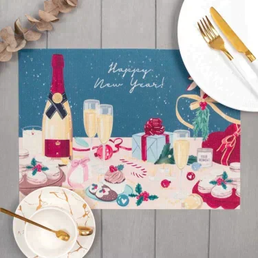 Салфетка на стол "Happy new year", ПВХ, 40*29 см