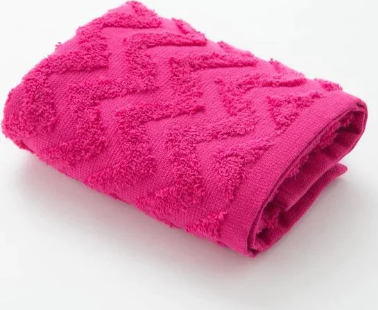 Полотенце махровое LoveLife Zig-Zag 50*90 см, цв. ярко-розовый,100% хл, 360 гр/м2
