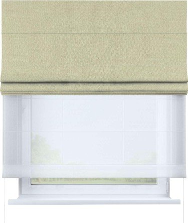 Римская штора «Кортин», лён димаут шампань, день-ночь