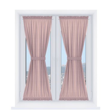 Штора песочные часы «Кортин», ткань вельвет розовая пудра