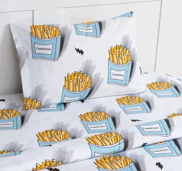 Постельное бельё Этель 1,5 сп "French fries", 143х215 см, 150х214 см, 50х70 см -1 шт, 100% хлопок, бязь