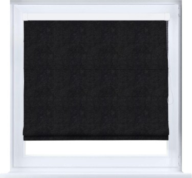 Римская штора «Кортин» кассетная, ткань cotton блэкаут тёмно-серый