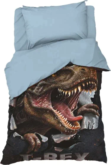 Постельное бельё Этель 1,5 сп "Dangerous T-rex" 143х215 см, 150х214 см, 50х70 см -1 шт, 100% хлопок, бязь