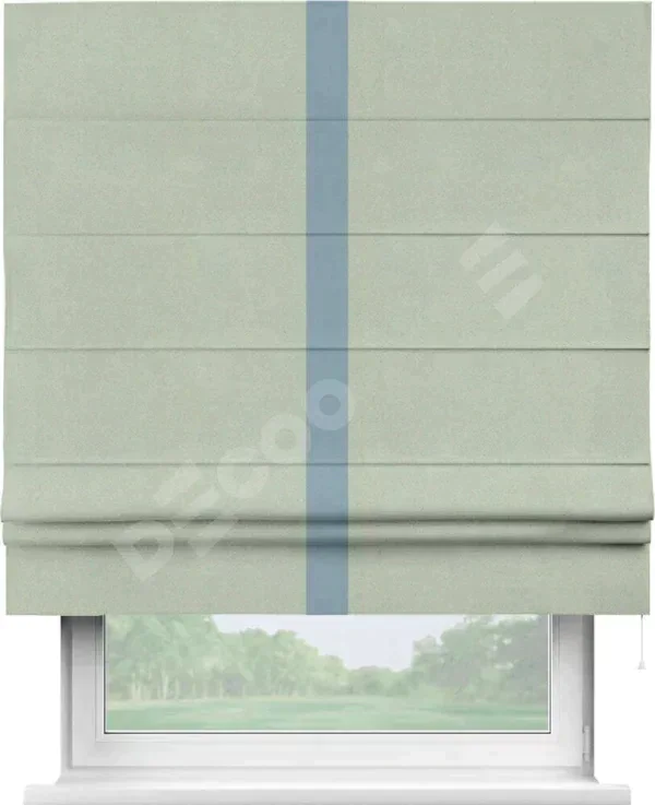 Римская штора «Кортин» с кантом Хайвэй, для проема, ткань блэкаут однотонный светло-серый