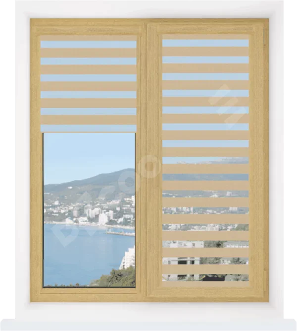 Рулонная штора День-ночь Уни 2 Linen 02 бежевый, размеры от 20 до 120 см