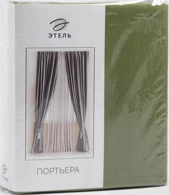 Штора портьерная "Этель" ширина 135 см, высота 250 см, цвет фисташковый, матовая